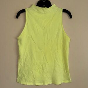 Maeve Anthropologie Yellow Ribbed Mock Neck Tank Top Size L NWOT!